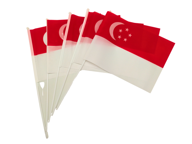 Singapore Hand-Held Flag