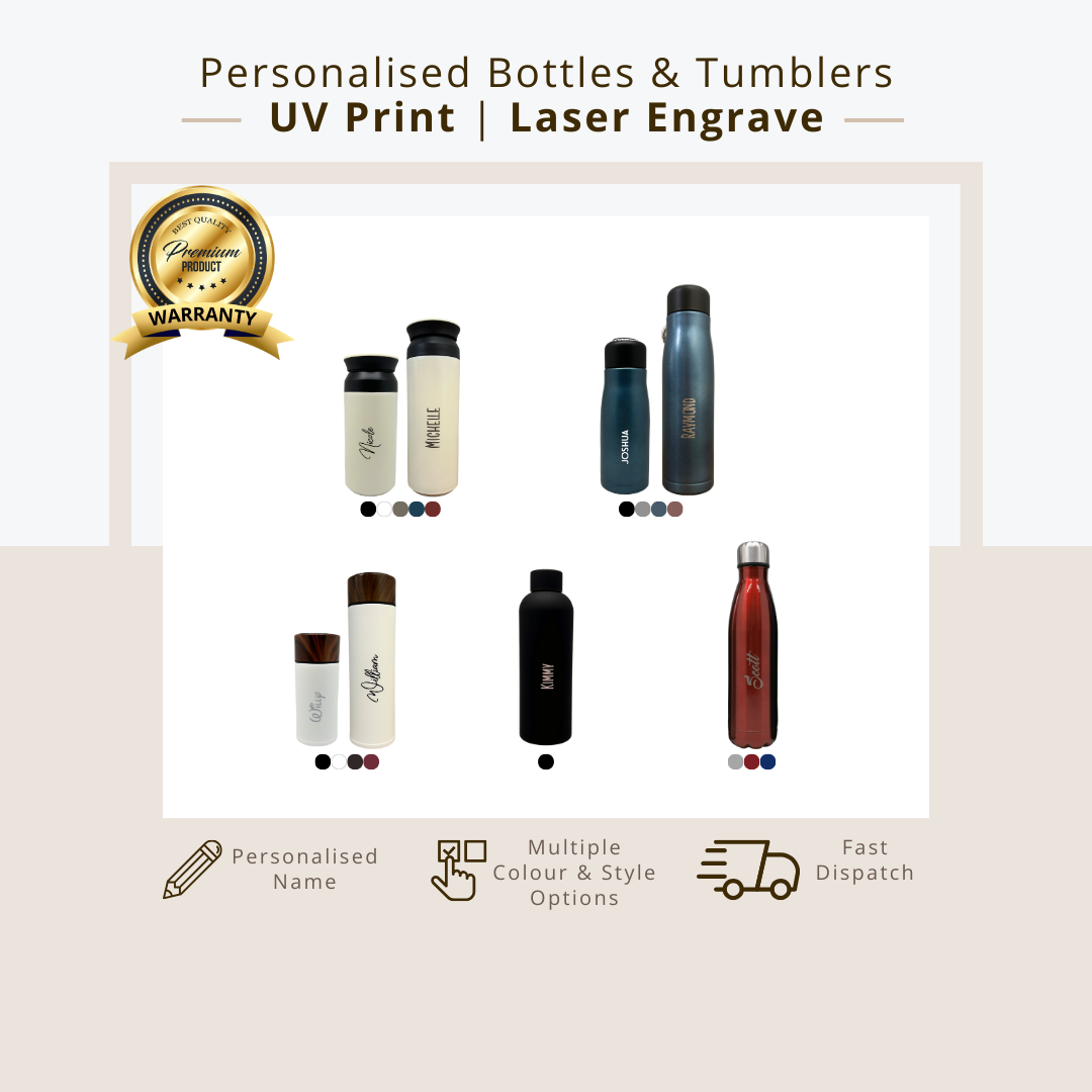 [SG Stock] Personalised Bottle 220ml - 600ml | Thermal Bottle | Thermal Flask | Customised Gift | Personalised Gift Name
