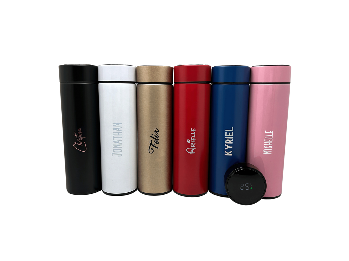 Matte Stainless Steel Thermos Bottle with Digital Display
