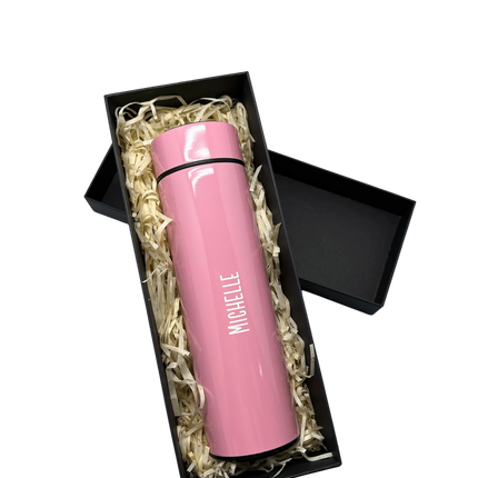 Matte Stainless Steel Thermos Bottle with Digital Display (Name Printing)