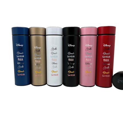 Matte Stainless Steel Thermos Bottle with Digital Display (Name Printing)