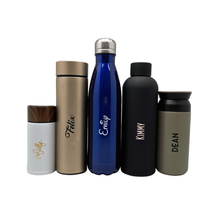 Matte Stainless Steel Thermos Bottle with Digital Display (Name Printing)