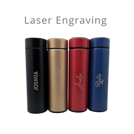 Matte Stainless Steel Thermos Bottle with Digital Display (Name Printing)