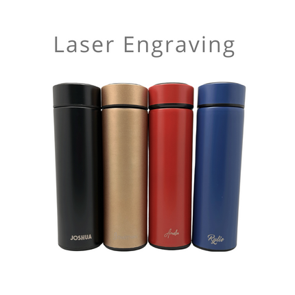 Matte Stainless Steel Thermos Bottle with Digital Display (Name Printing)