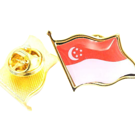 Singapore Flag Collar Lapel Pin