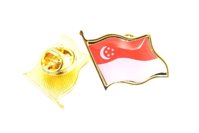 Singapore Flag Collar Lapel Pin