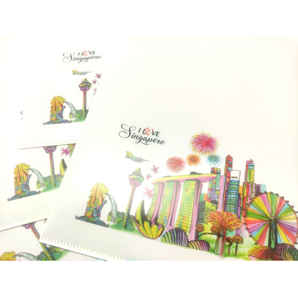 Singapore Theme 4 Compartment L-Folder