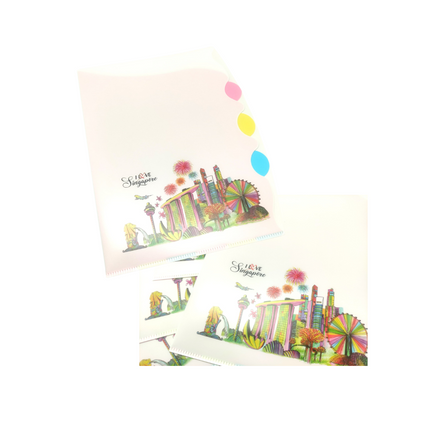 Singapore Theme 4 Compartment L-Folder