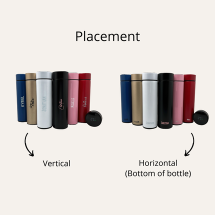 Matte Stainless Steel Thermos Bottle with Digital Display (Name Printing)