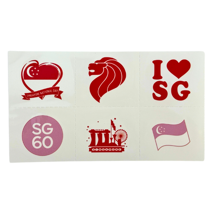 SG60 Singapore Theme Tattoo Sticker