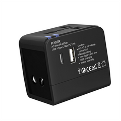 Universal Travel Adaptor with 1 USB and 1 USB C (Deliver in 4-6 weeks)