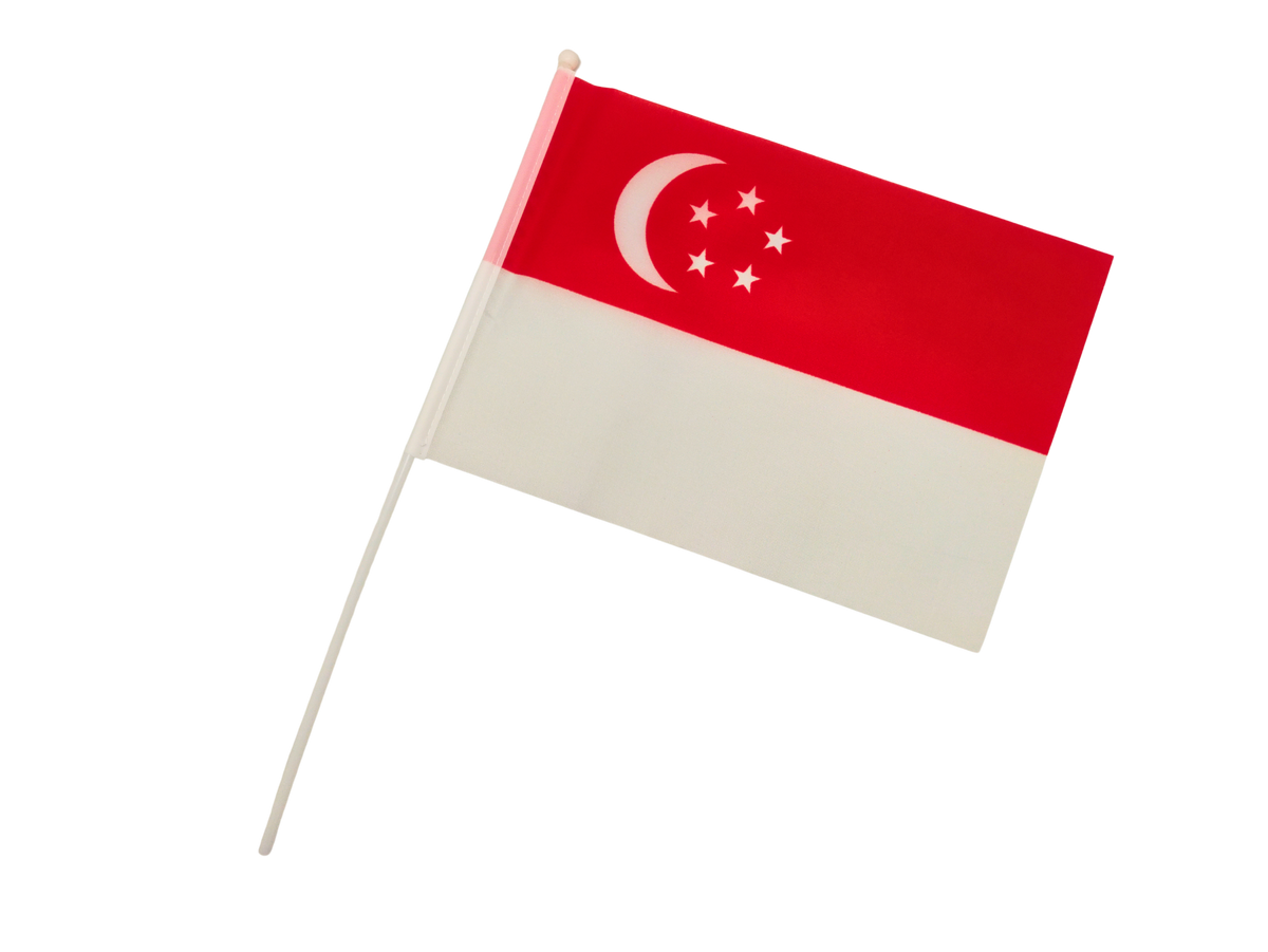 Singapore Hand Held Flag