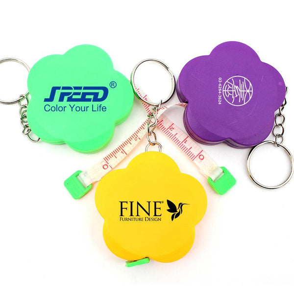 Flower Keychain With Tape Measure