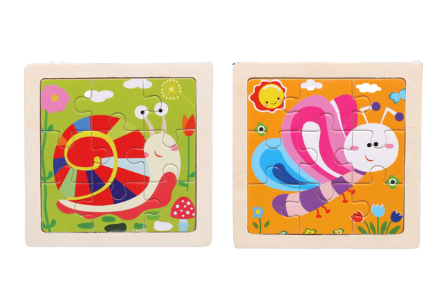 Cartoon Garden Animals Mini Wooden Puzzle Games and Toys One Dollar Only