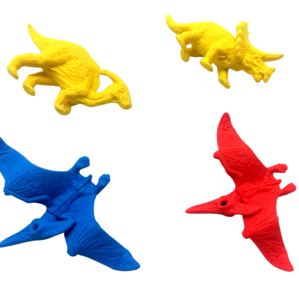 Novelty Dinosaur Mini 4 Piece Eraser Set Erasers One Dollar Only