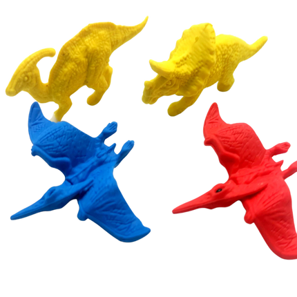 Novelty Dinosaur Mini 4 Piece Eraser Set Erasers One Dollar Only