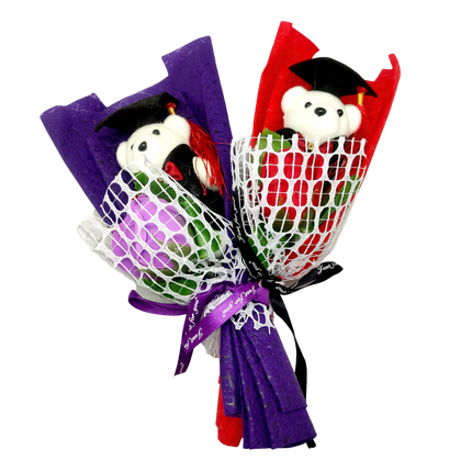 Rose / Sunflower Graduation Bear Bouquet Gift Ideas and Novelties One Dollar Only