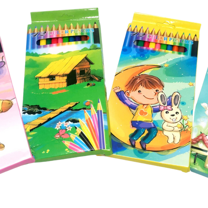 Flat Color Pencil Set Colouring Materials One Dollar Only