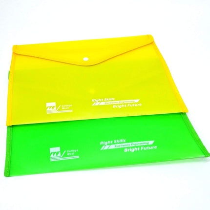 A4 Plastic Button Folder with Fabric Trim Files and Folders One Dollar Only