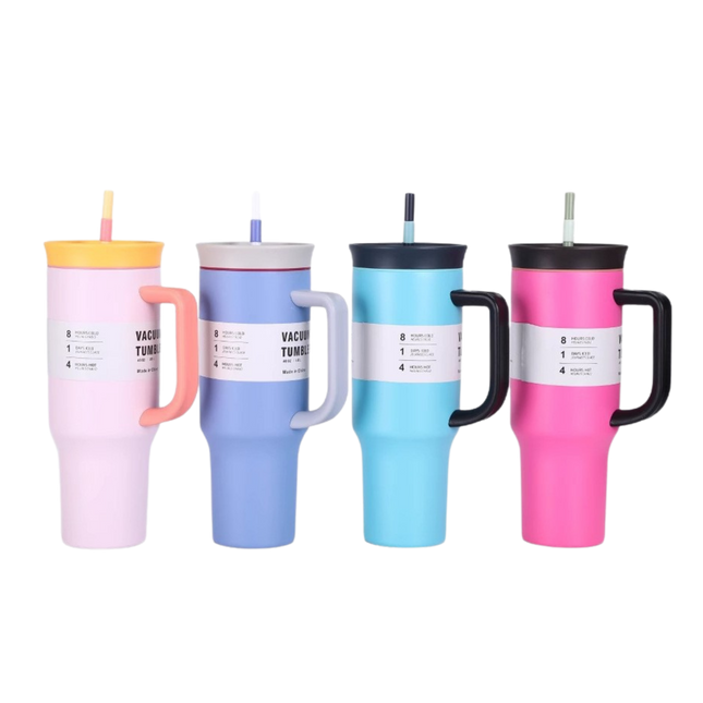 Colorful Thermos Cup w/ Straw and Handle (Deliver In 4-6 weeks)