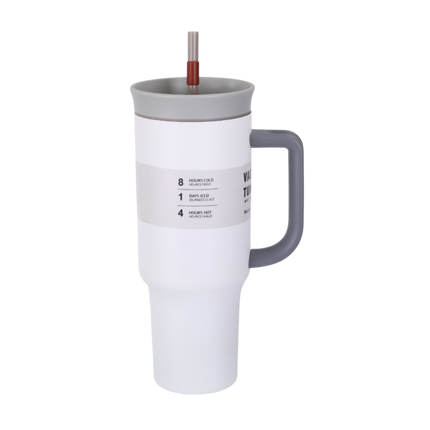 Colorful Thermos Cup w/ Straw and Handle (Deliver In 4-6 weeks)