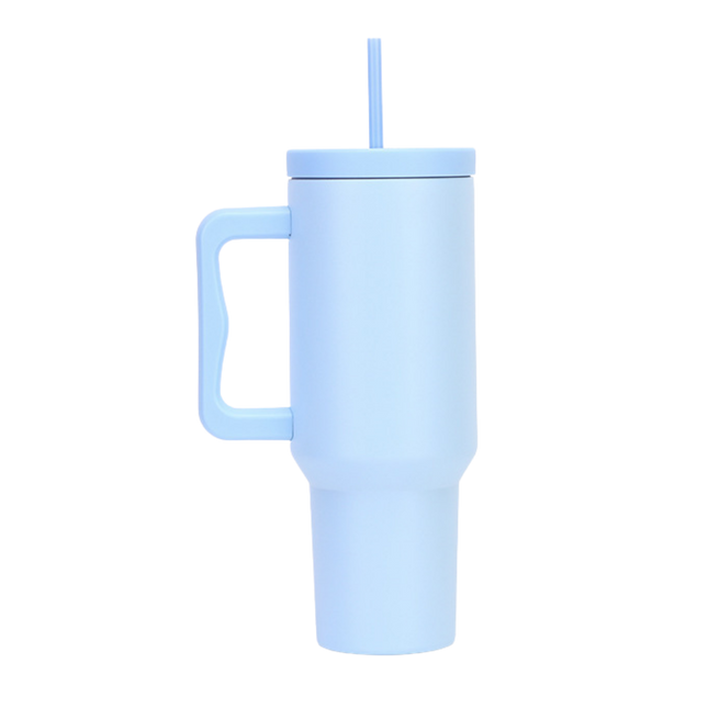 Outdoor Thermos Cup w/ Straw and Handle (Deliver In 4-6 weeks)