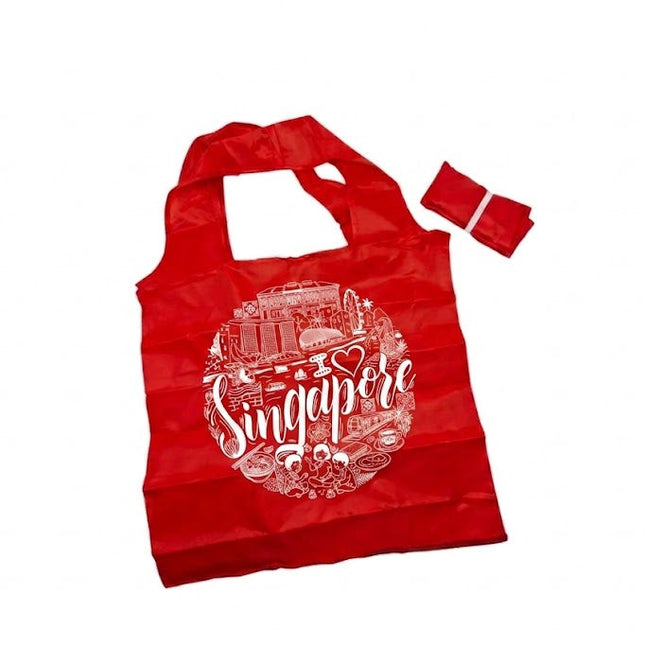 Singapore Themed Foldable Tote Bag