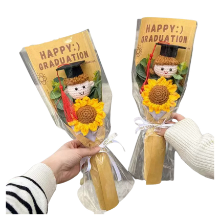 Crochet Graduation Sunflower Bouquet