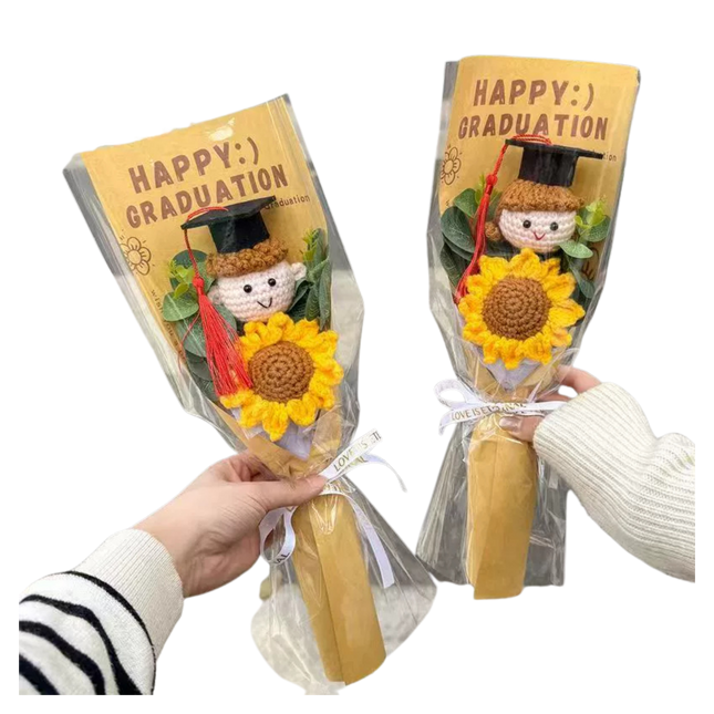 Crochet Graduation Sunflower Bouquet