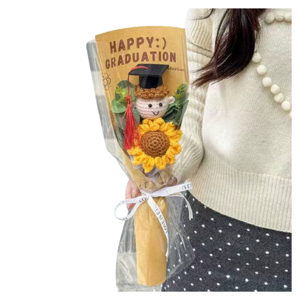 Crochet Graduation Sunflower Bouquet