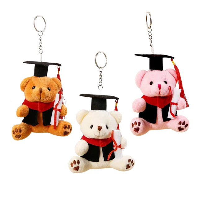 12cm Graduation Bear Keychain with Scroll (Deliver in 4-6 weeks)