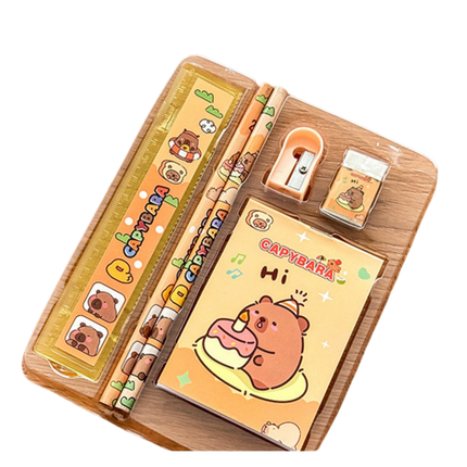 6 Piece Capybara Stationery Set