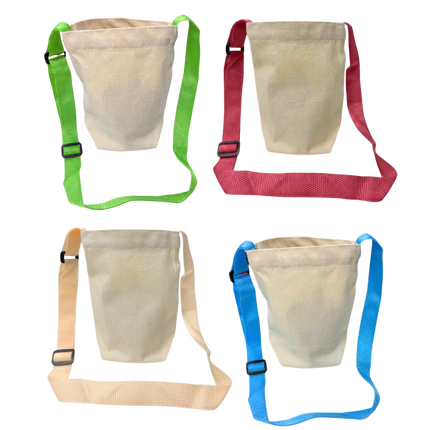 Canvas Water Bottle Holder Sling Bag