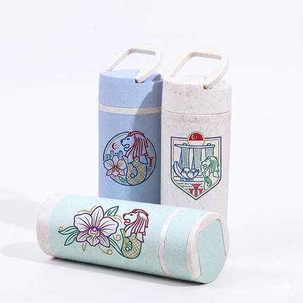Double Wall Wheat Fibre Bottle with Handle