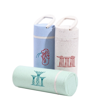 Double Wall Wheat Fibre Bottle with Handle