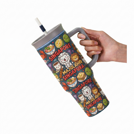 1.2L Stainless Steel Vacuum Insulated Tumbler with Straw