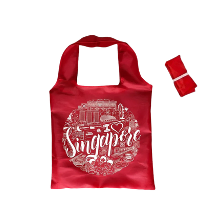 Singapore Themed Foldable Tote Bag