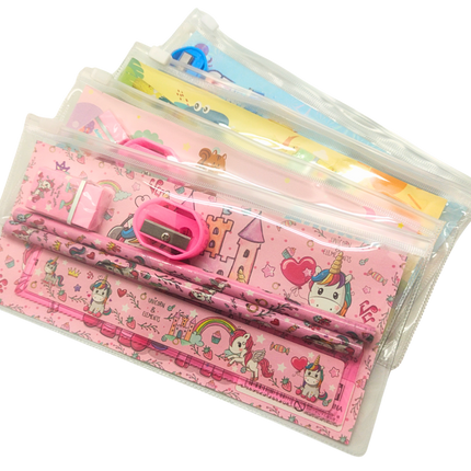 Animal Themed Zip Pencil Case Stationery Set