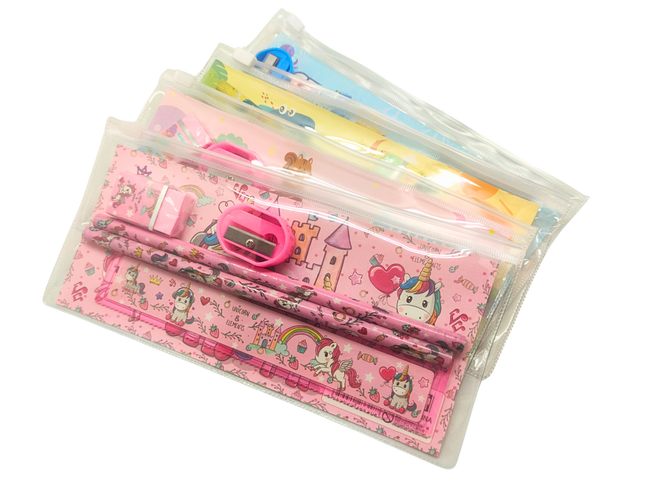Animal Themed Zip Pencil Case Stationery Set