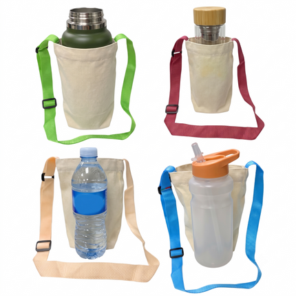 Canvas Water Bottle Holder Sling Bag