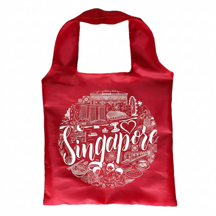 Singapore Themed Foldable Tote Bag