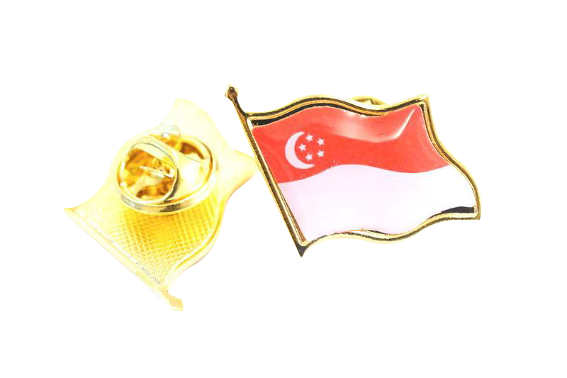 Singapore Flag Collar Lapel Pin