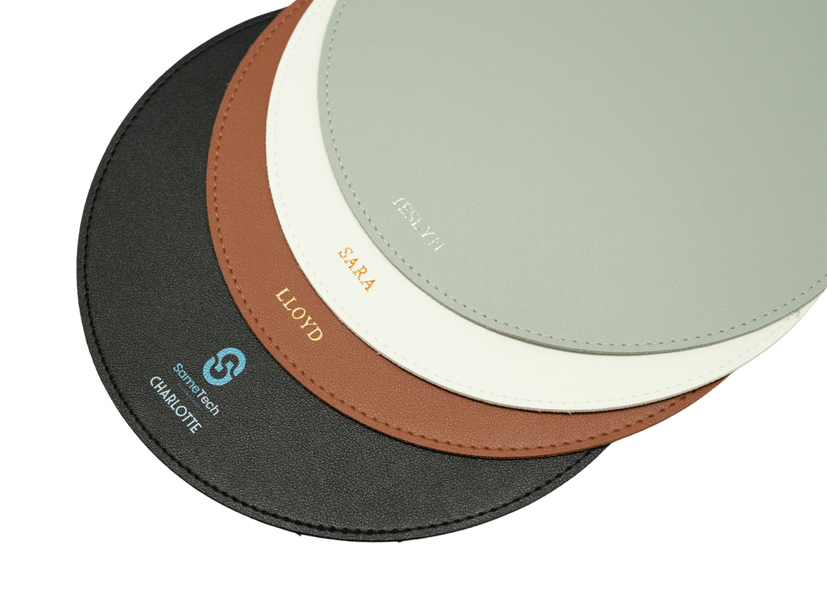 Leather Mousepad - Round (Name Printing)