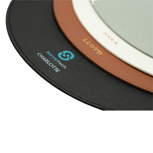 Leather Mousepad - Round (Name Printing)