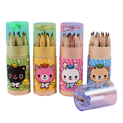 12 pcs Graduation Bear Tube Colour Pencil