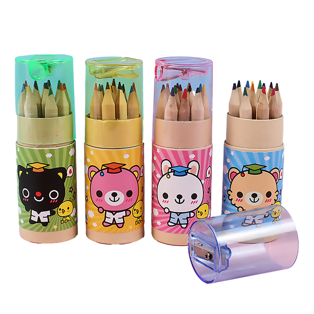 12 pcs Graduation Bear Tube Colour Pencil