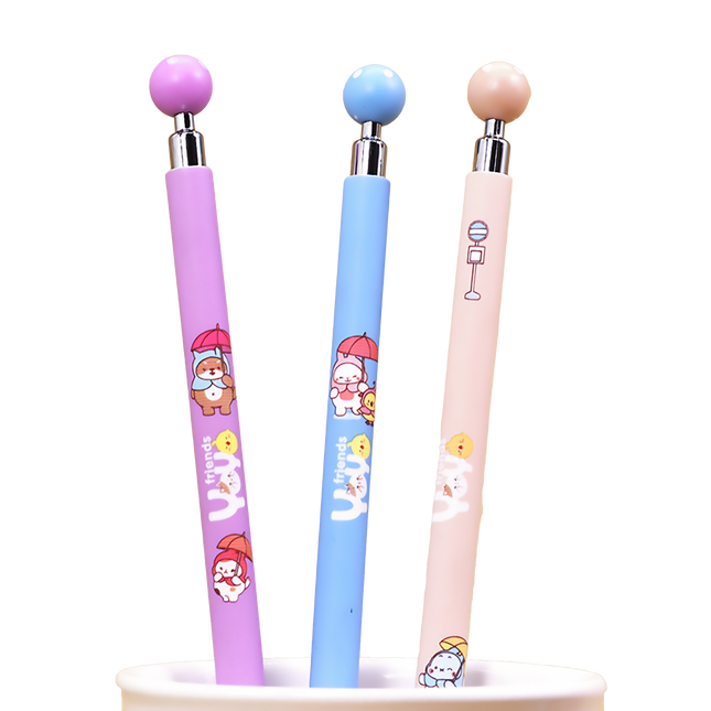 Cartoon Animal Ball Button Mechanical Pencil