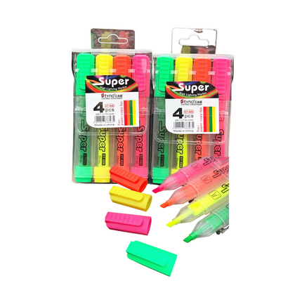 Neon 4-Colour Highlighter Set