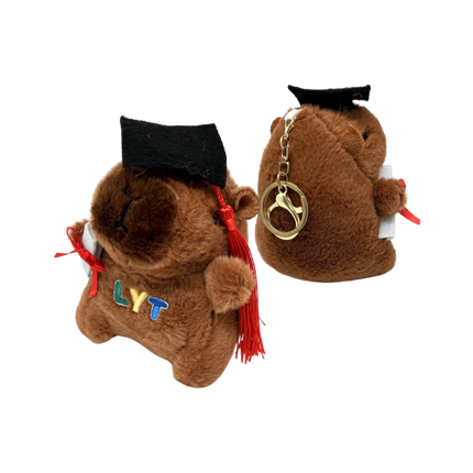 Capybara Graduation Bear Soft Toy Keychain (Name Printing)