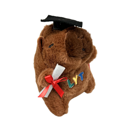 Capybara Graduation Bear Soft Toy Keychain (Name Printing)